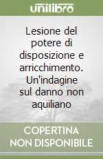 Nuova Collezione Lesione del potere di disposizione e arricchimento. Un‘indagine sul danno non aquiliano