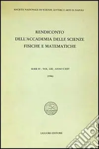 Di Tendenza Rendiconto dell‘Accademia delle scienze fisiche e matematiche. Serie IV. Vol. 53 Anno 1986