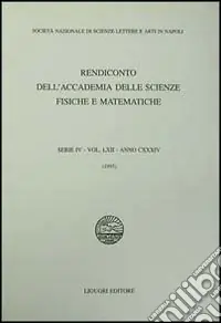 Popolare Rendiconto dell‘Accademia delle scienze fisiche e matematiche. Serie IV. Vol. 62 Anno 1995