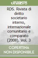 Nuova Collezione RDS. Rivista di diritto societario interno, internazionale comunitario e comparato (2008). Vol. 3