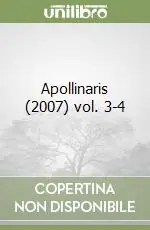 Apollinaris (2007) vol. 3-4 Esclusivo