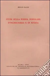 Studi sulla poesia popolare d‘Inghilterra e di Scozia Prezzo Scontato