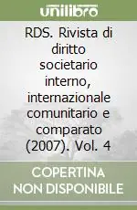 Occasione RDS. Rivista di diritto societario interno, internazionale comunitario e comparato (2007). Vol. 4