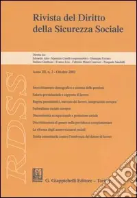 RDSS. Rivista del diritto della sicurezza sociale (2003). Vol. 2 Vendita Finale