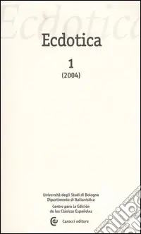 Ecdotica (2004). Vol. 1 Compra Online
