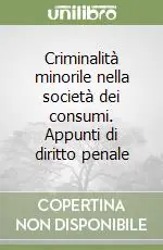 Criminalità minorile nella società dei consumi. Appunti di diritto penale Saldi