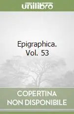 Compra Online Epigraphica. Vol. 53