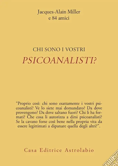 Chi sono i vostri psicoanalisti? Ordina Subito