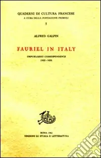 Scelto Dai Clienti Fauriel in Italy. Unpublished correspondence (1822-1825)