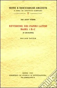 Revisione dei papiri latini Basel I B-C (P. Grynaeus) Offerta Limitata