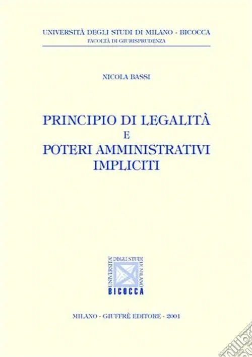 Compra Oggi Stesso Principio di legalità e poteri amministrativi impliciti