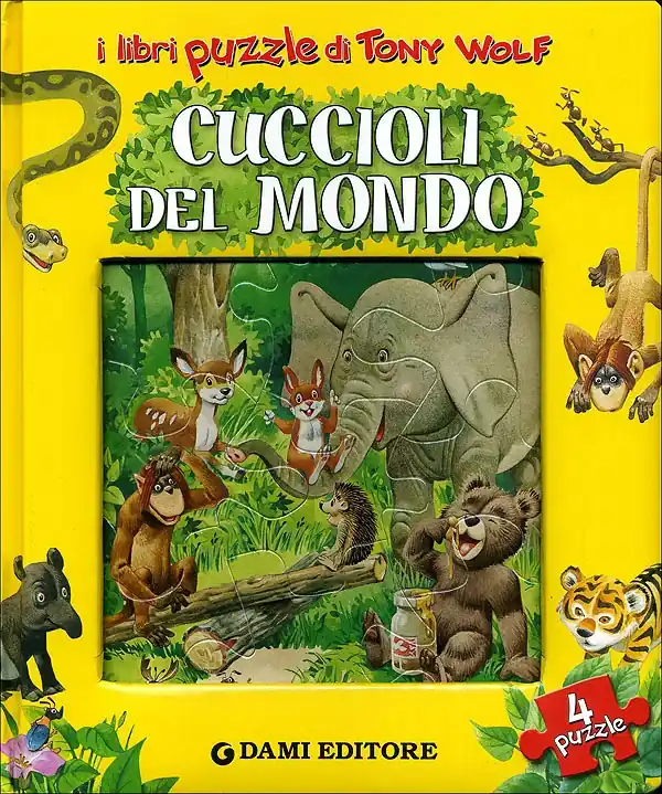 Cuccioli del mondo Con 4 puzzle di Tony Wolf Pagamento Sicuro
