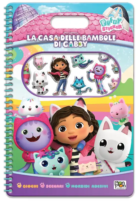 Novità La Casa delle Bambole di Gabby. Puffy sticker. Una casa zampastica