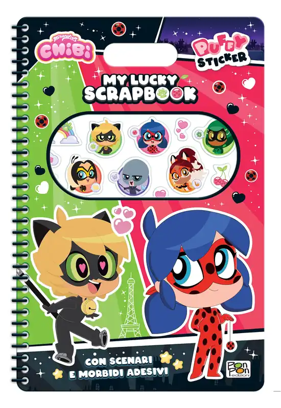 Miraculous Chibi. Puffy sticker. My lucky scrapbook Spedito Oggi