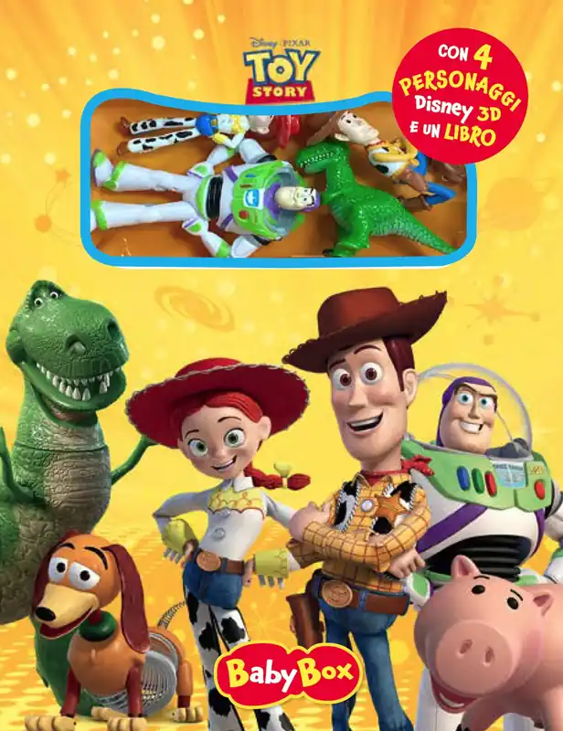 Toy Story BabyBox Con 4 personaggi Disney 3d e un libro Super Prezzo